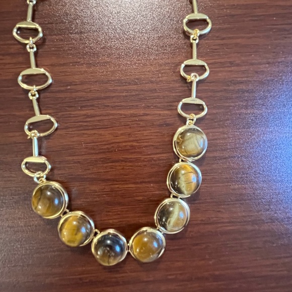 Talbots Gold Necklace with Brown Accents - Picture 4 of 5